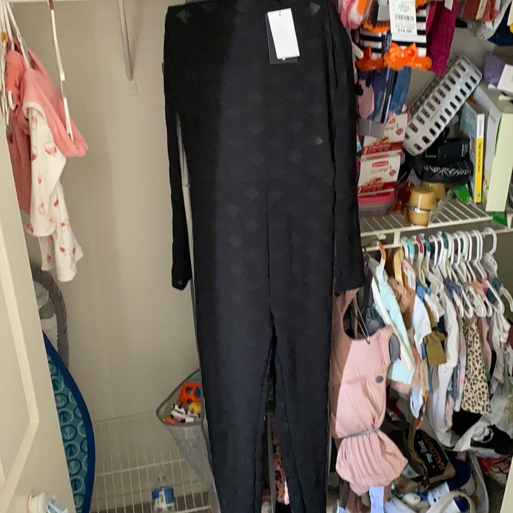 Fashion nova mesh jumpsuit size small